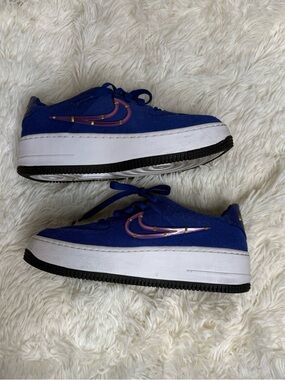 Nike Air Force 1 Sage Low LX Deep Royal Blue Suede Sneakers CI3482-400